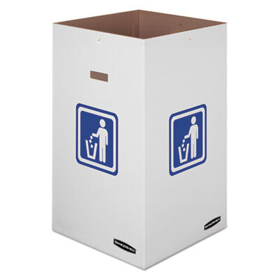 FEL7320101 Waste And Recycling Bin, 42 Gal, 18" X 18" X 30", White, 10/carton