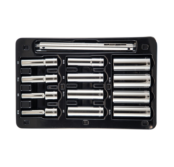 S08301 PROFERRED 1/2" DRIVE STANDARD SAE SOCKET SET 12 PIECE 1/2" DRIVE SAE 12 POINT DEEP SOCKET SET DEEP
