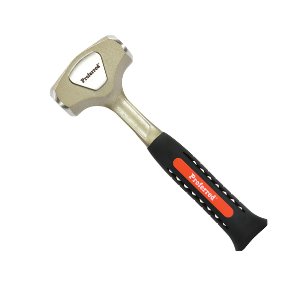 T49032 PROFERRED HAMMERS 3LB ONE PIECE FORGED CLUB HAMMER, POLISHED HEAD, TPR GRIP CLUB HAMMER