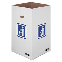 FEL7320101 Waste And Recycling Bin, 42 Gal, 18" X 18" X 30", White, 10/carton
